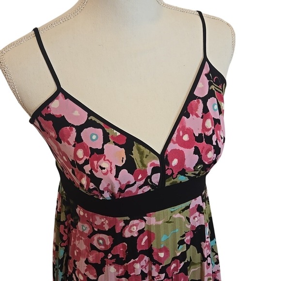 Nicole by Nicole Miller Floral Spaghetti Strap Tank Mini Dress V-Neck Size 4‎ - Picture 2 of 7